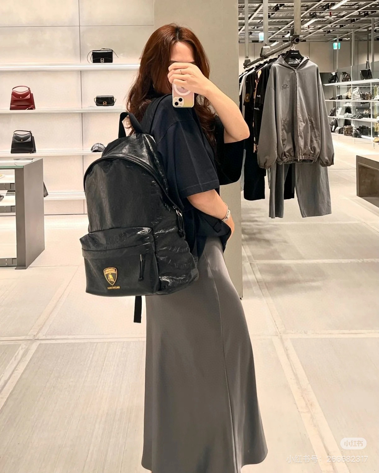 Balenciaga 발렌시아가 x Automobili Lamborghini 람보르기니 콜라보 블랙 레더 백팩 5