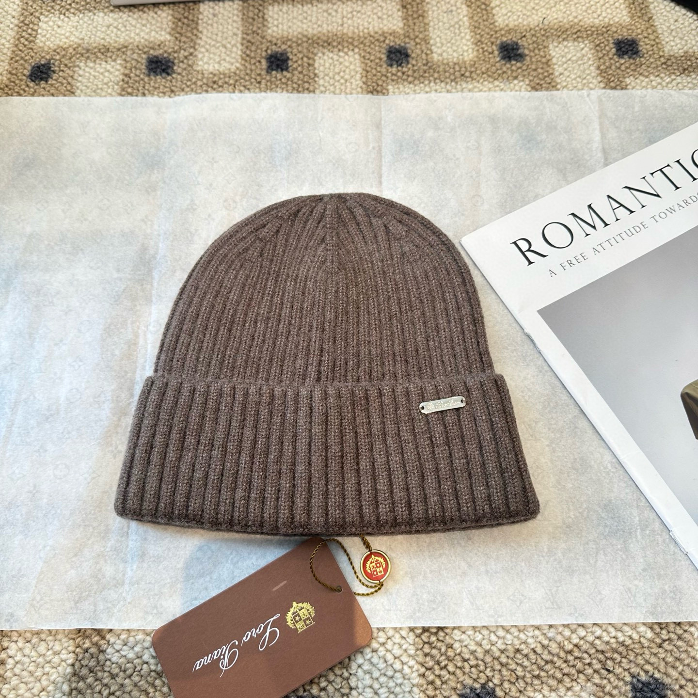 Loro Piana 로로피아나 캐시미어 골지 비니 1