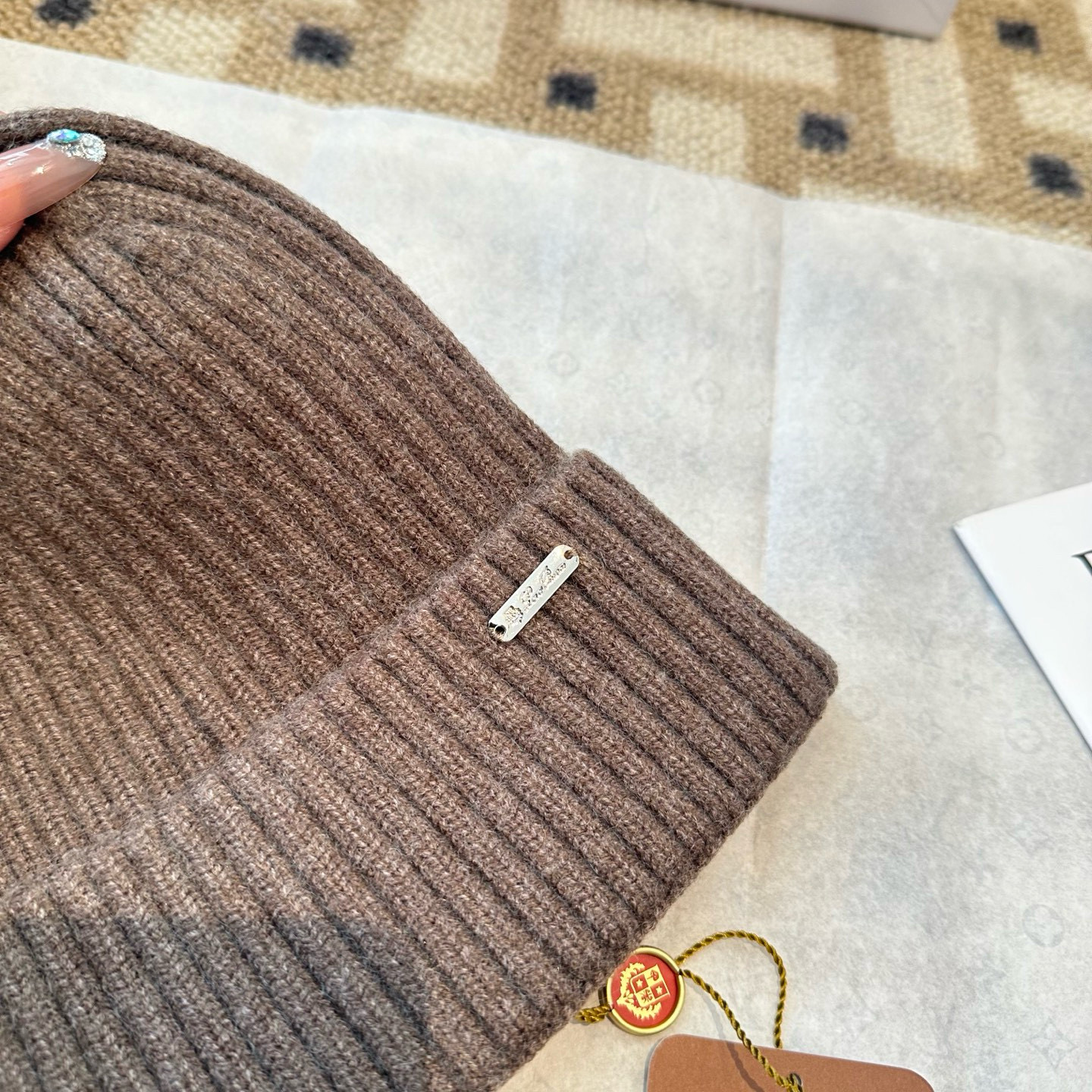 Loro Piana 로로피아나 캐시미어 골지 비니 5