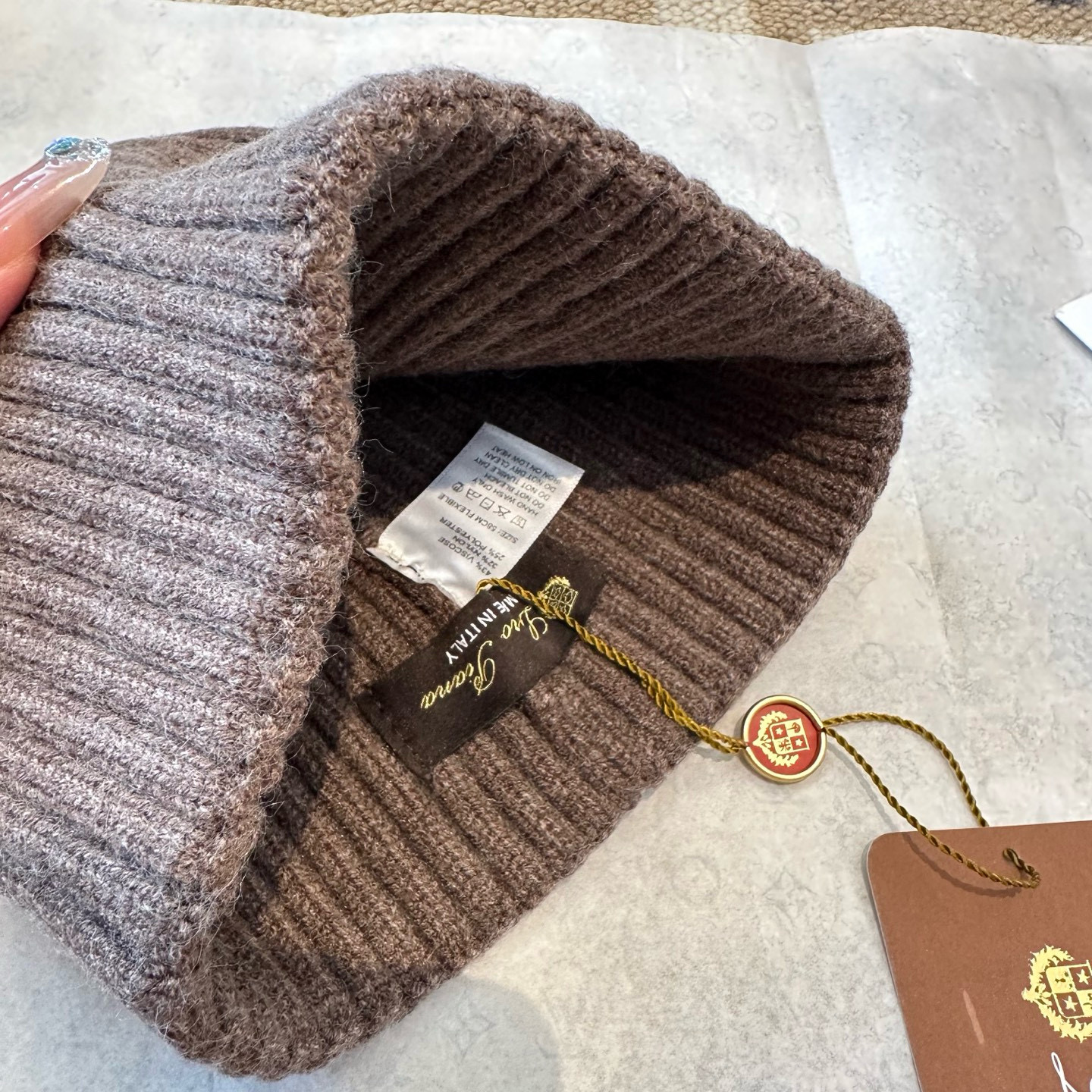 Loro Piana 로로피아나 캐시미어 골지 비니 6