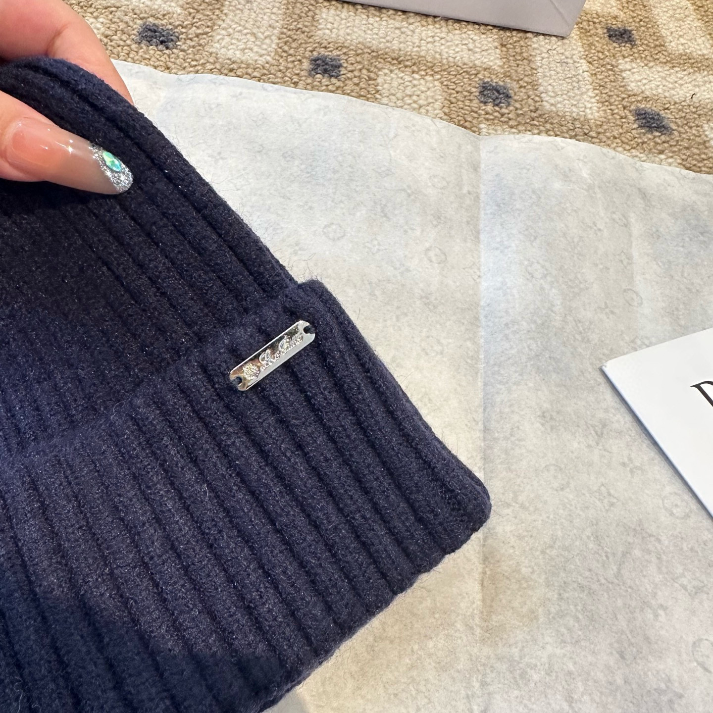 Loro Piana 로로피아나 골지 니트 비니 모자 6