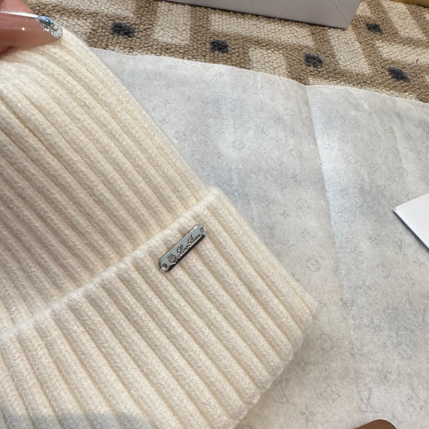 Loro Piana 로로피아나 리브드 캐시미어 비니 6