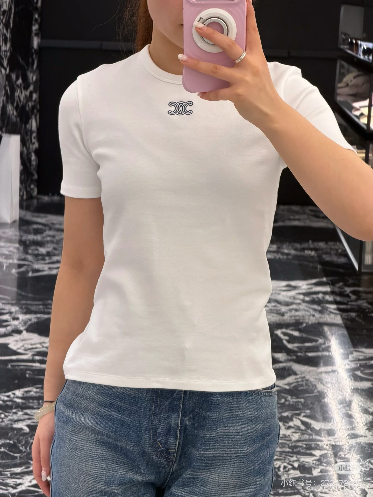 Celine 셀린느 셀린 트리오엑스 로고 코튼 반팔 티셔츠 8