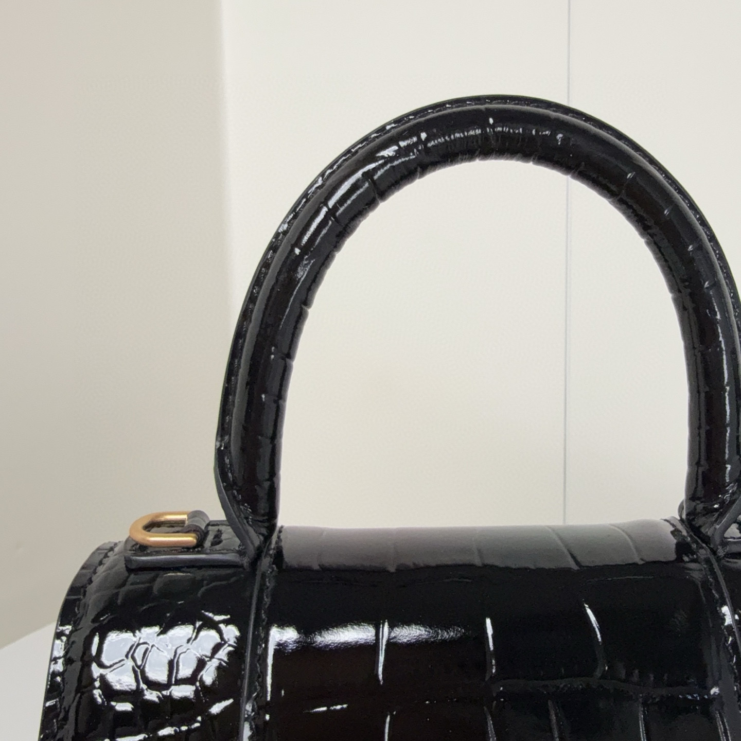 Balenciaga 발렌시아가 바자르 크로커다일 엠보 블랙 탑핸들 백 XS 5