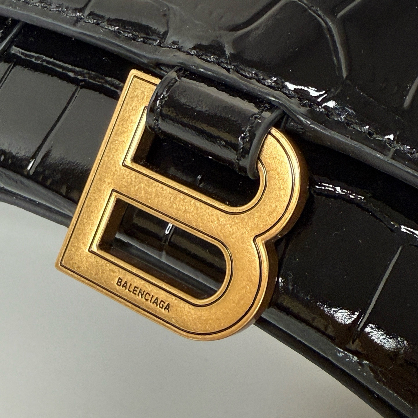 Balenciaga 발렌시아가 바자르 크로커다일 엠보 블랙 탑핸들 백 XS 7