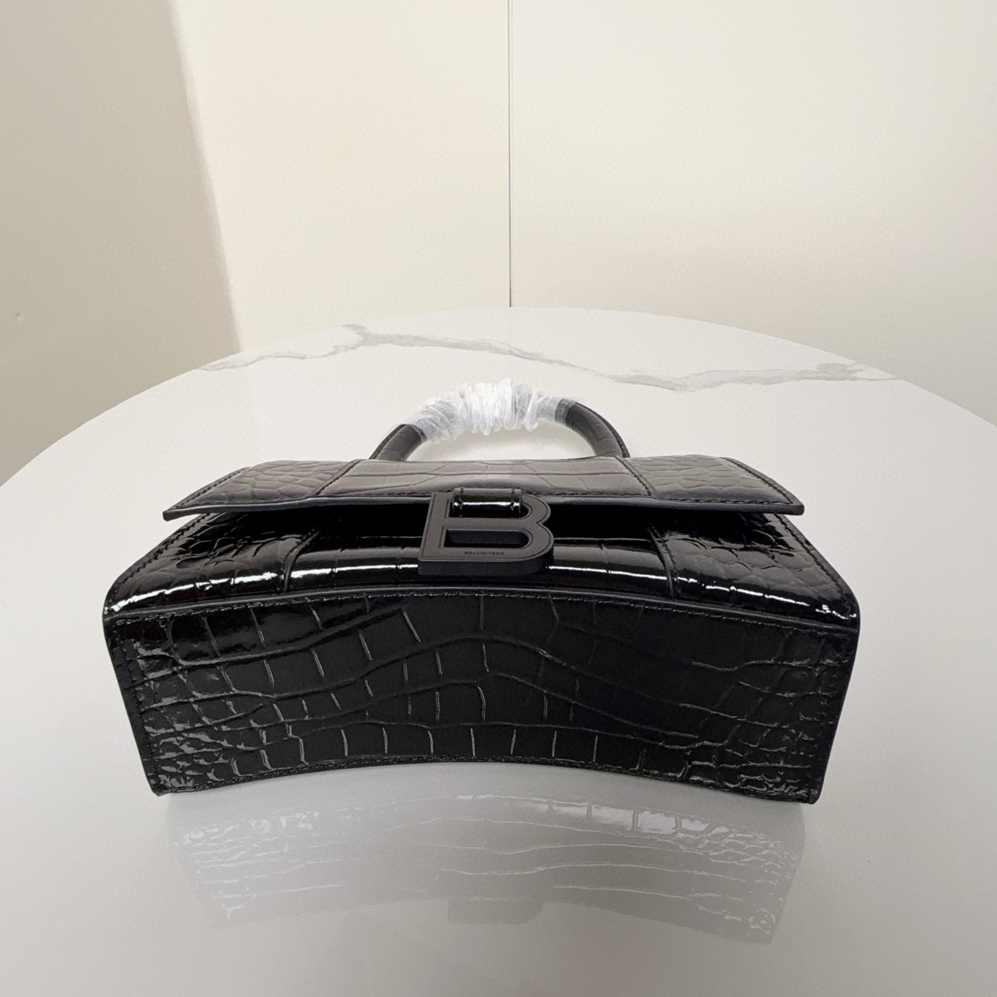 Balenciaga 발렌시아가 크로커다일 엠보스 블랙 핸드백 XS 14