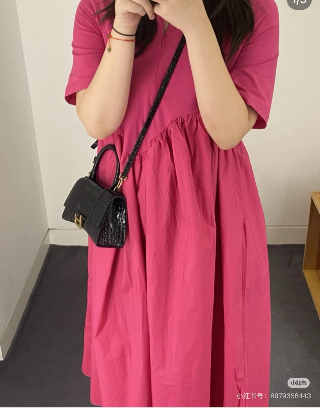 Balenciaga 발렌시아가 바렌시아가 아워글래스 스몰 크로커다일 엠보 블랙 토트백 9