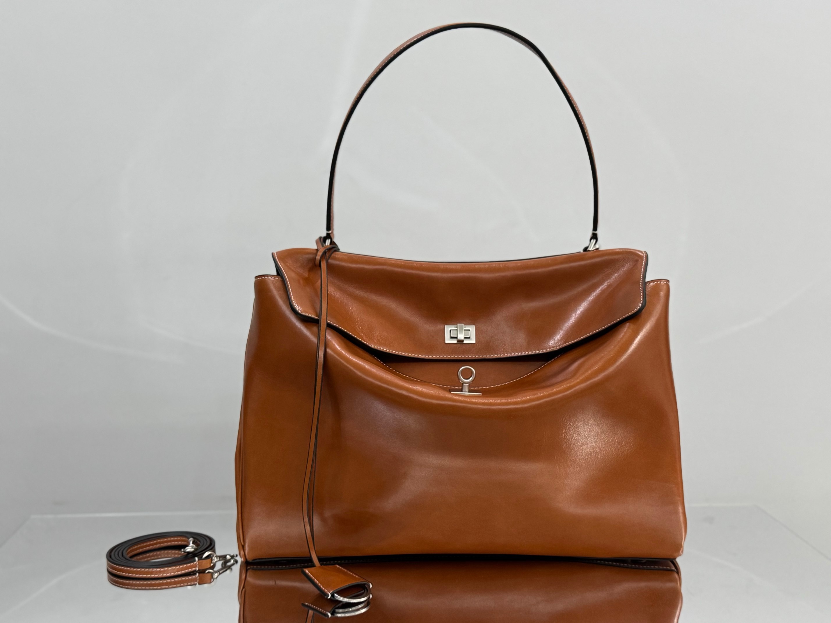 Balenciaga 발렌시아가 RODEO 브라운 레더 토트백 16