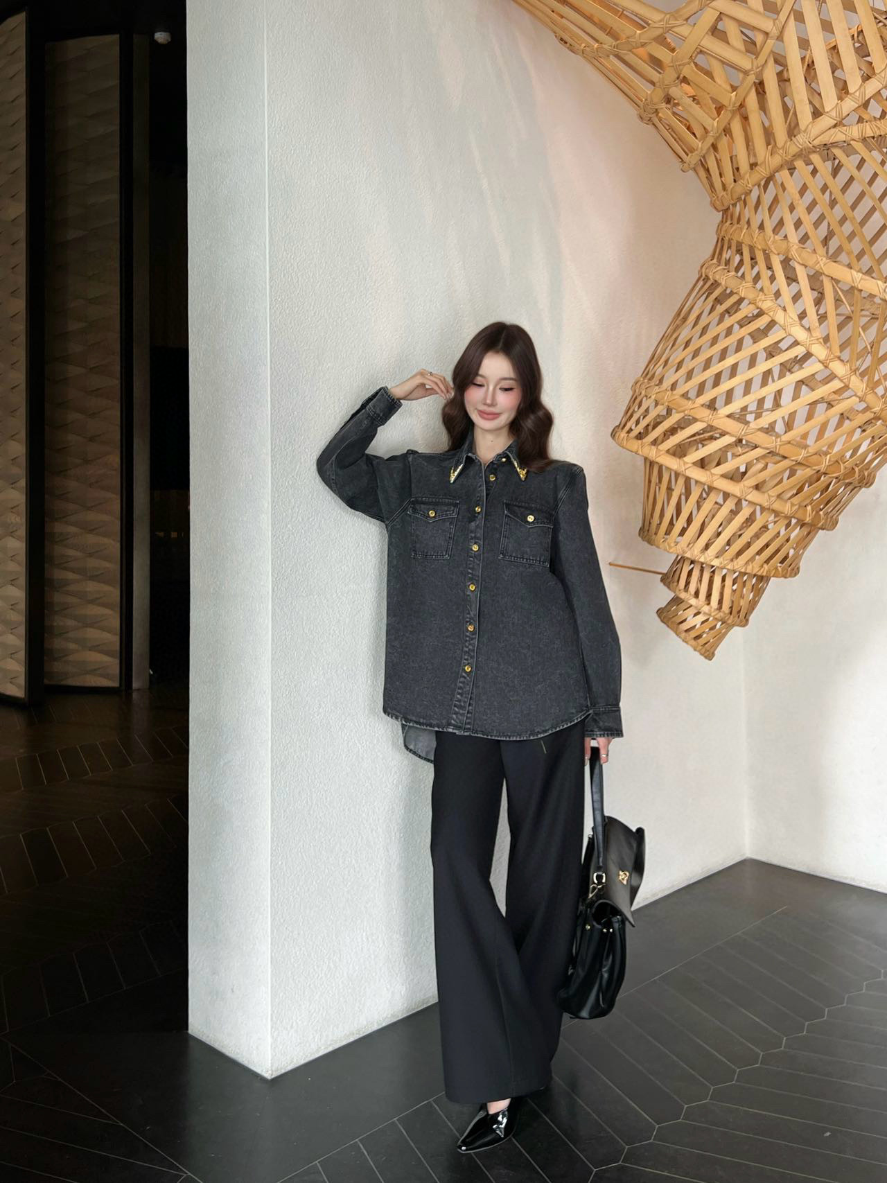 Sch 2025 빈티지 워싱 데님 셔츠 1