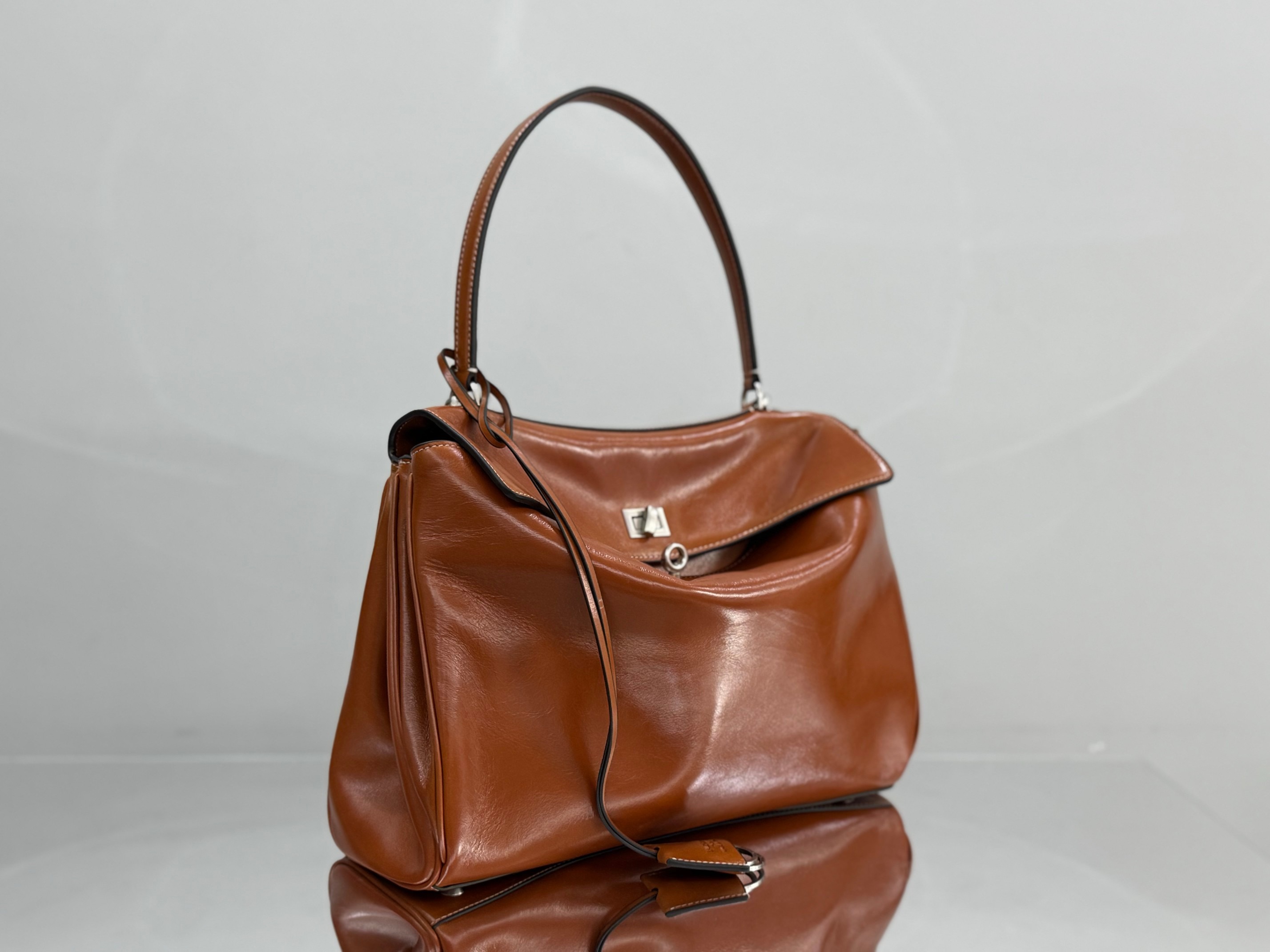 BALENCIAGA 발렌시아가 RODEO 브라운 레더 토트백 2