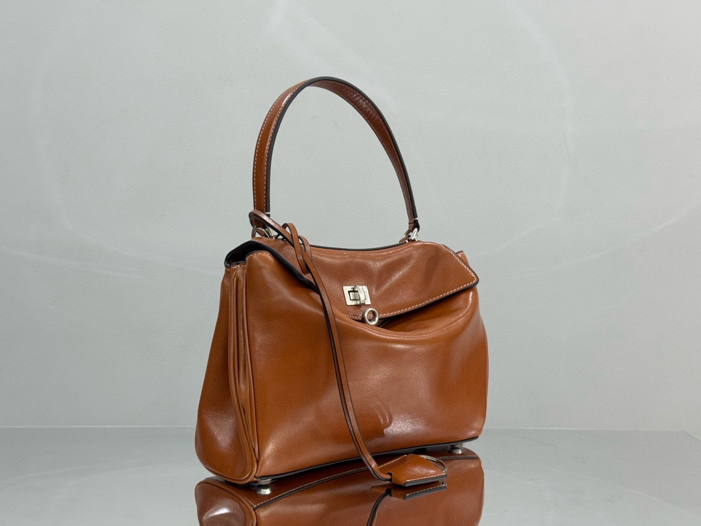 BALENCIAGA 발렌시아가 RODEO 브라운 레더 토트백 3