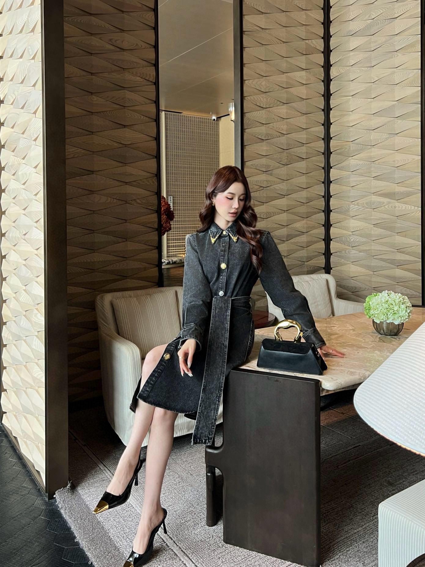 Sch 2025 데님 벨트 셔츠 원피스 1