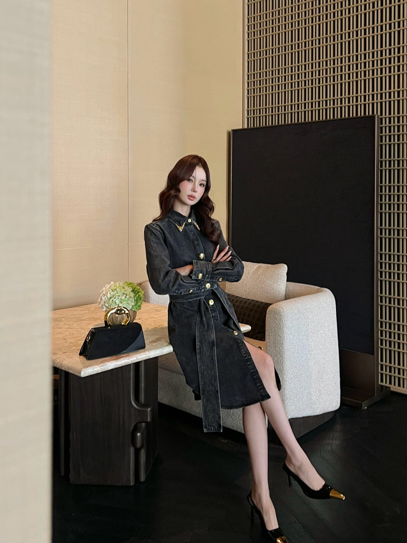 Sch 2025 데님 벨트 셔츠 원피스 3