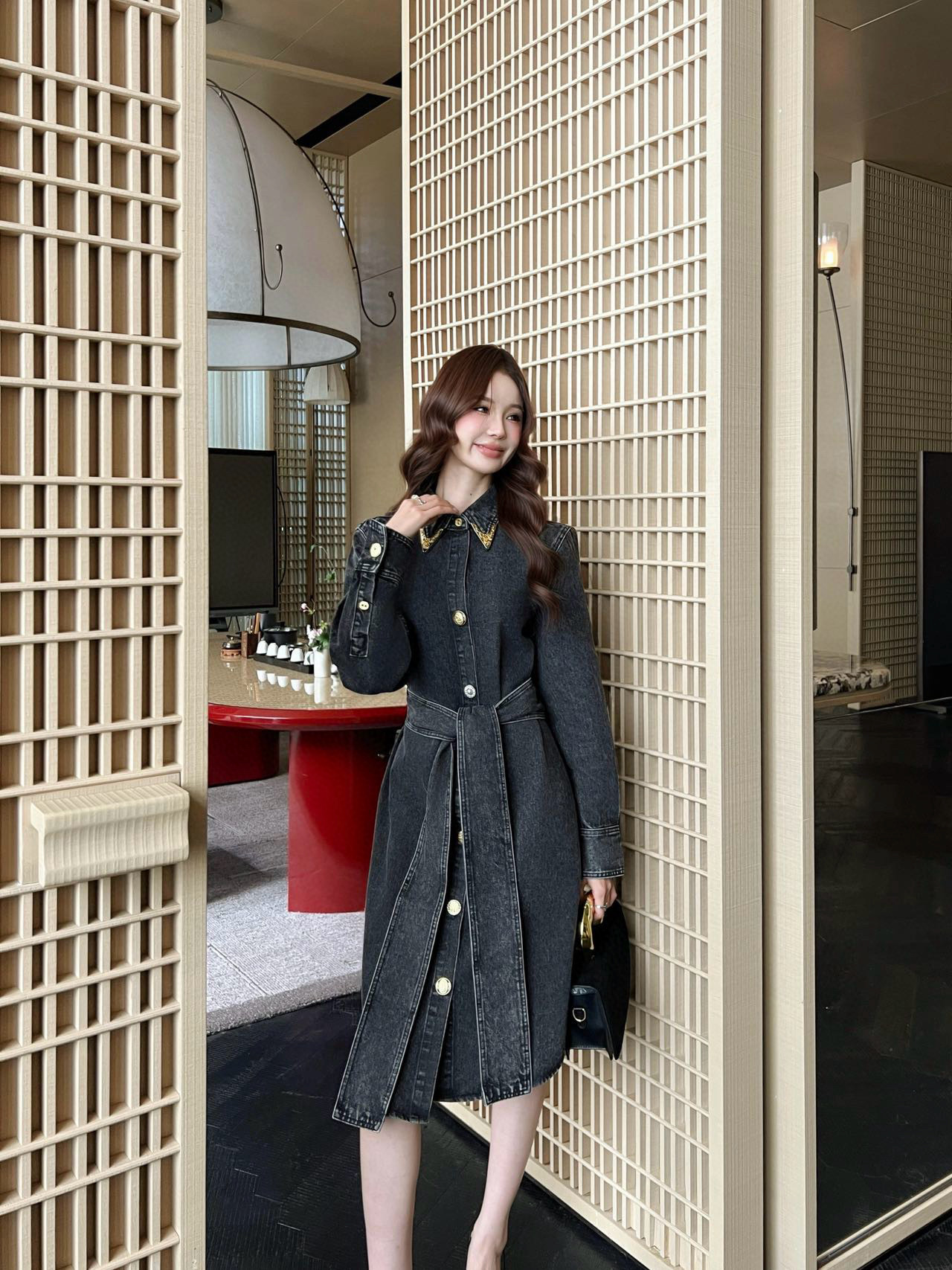 Sch 2025 데님 벨트 셔츠 원피스 5