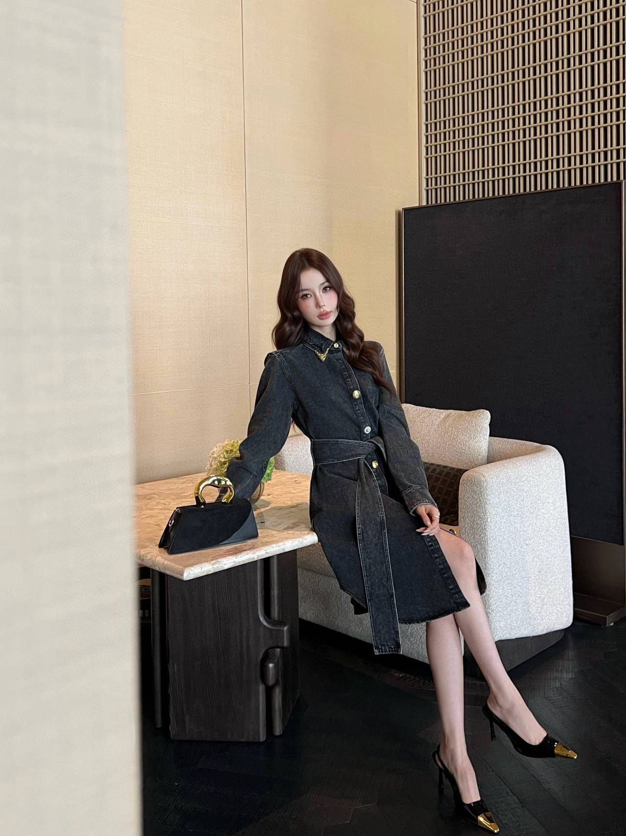 Sch 2025 데님 벨트 셔츠 원피스 7