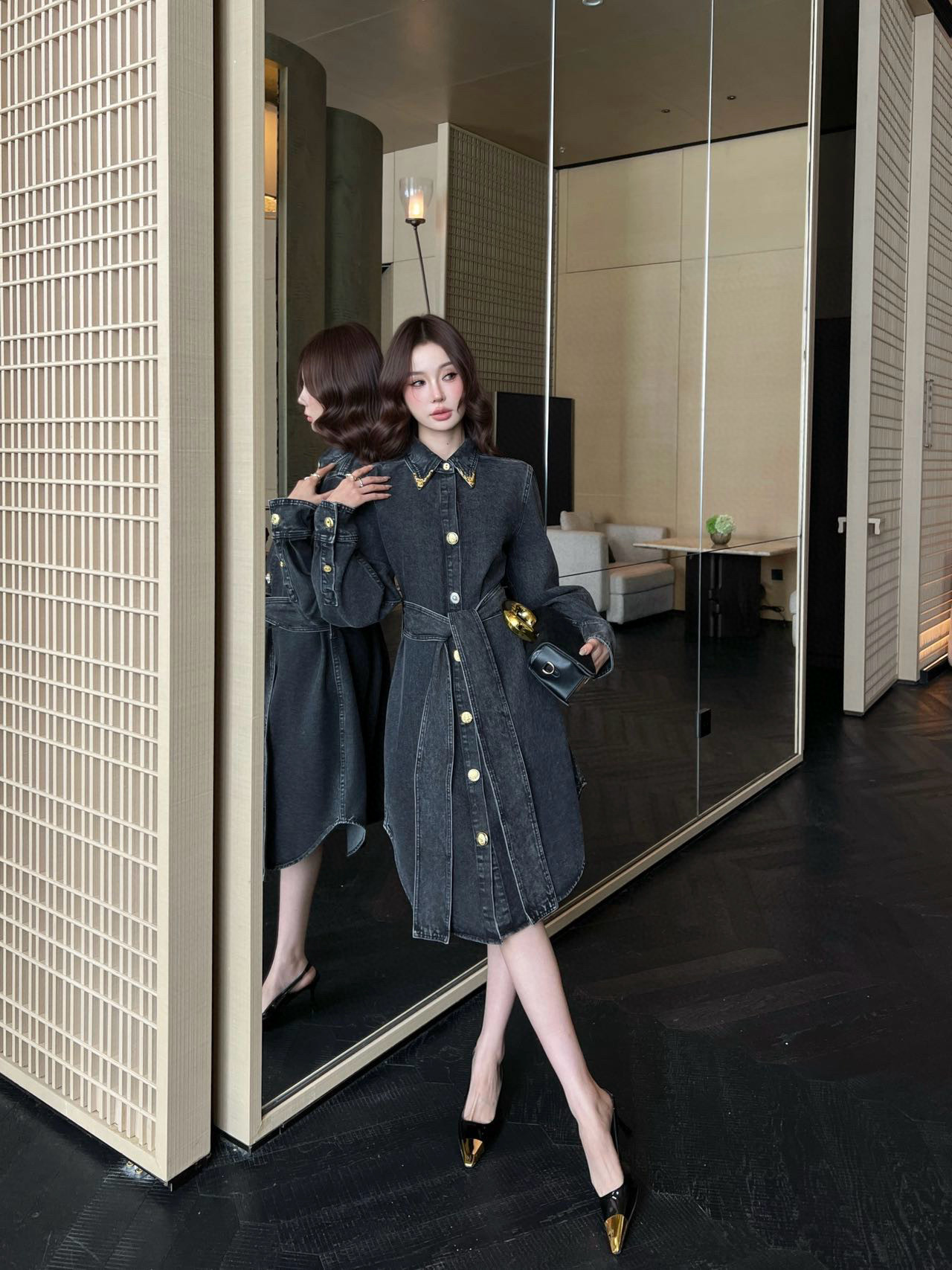 Sch 2025 데님 벨트 셔츠 원피스 8