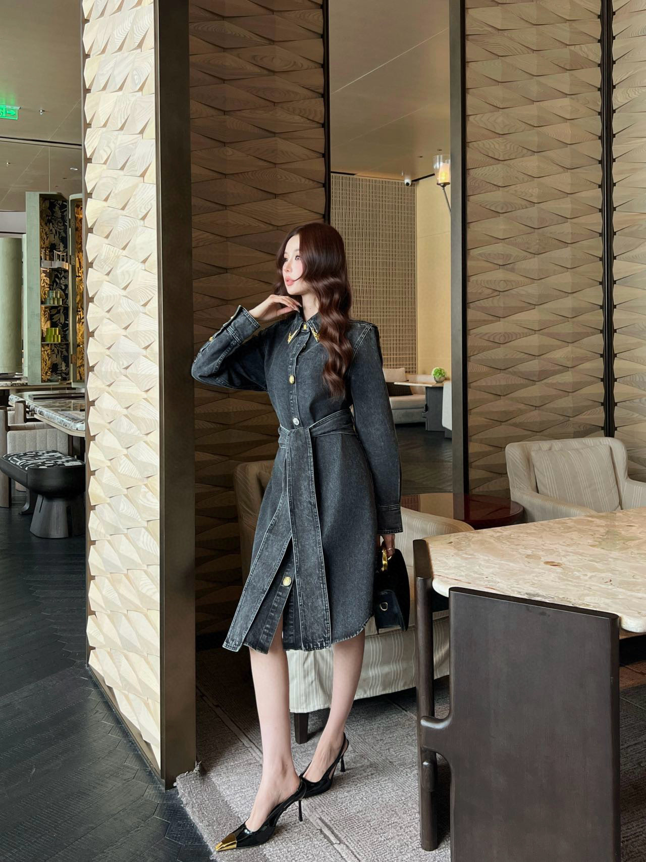 Sch 2025 데님 벨트 셔츠 원피스 9