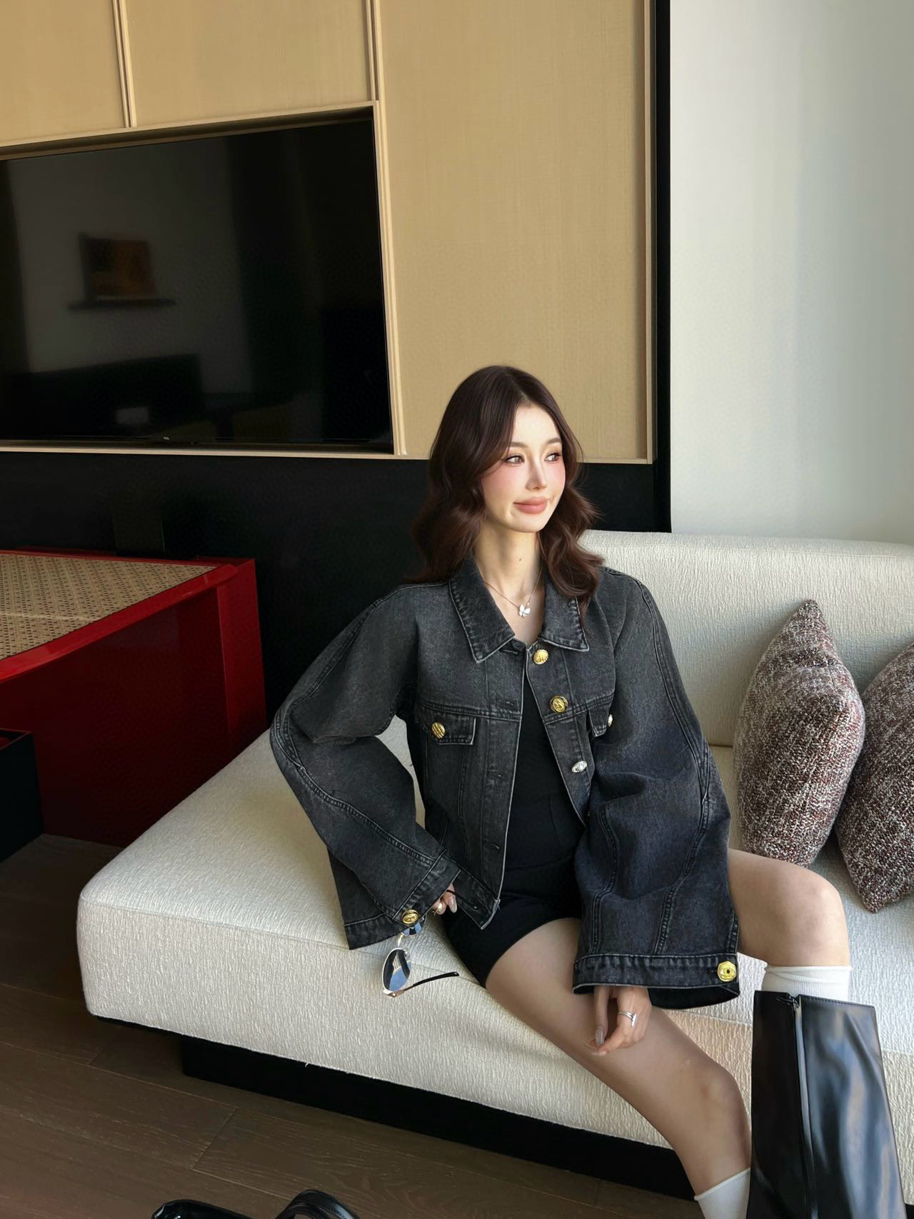 Sch 2025 와이드 슬리브 크롭 데님 자켓 8