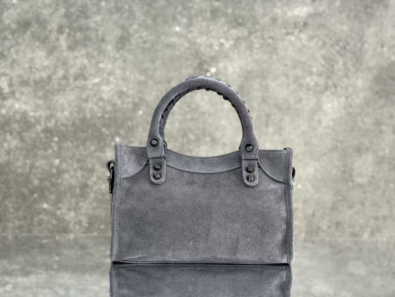 Balenciaga 발렌시아가 클래식 모터 시티백 스웨이드 그레이 9