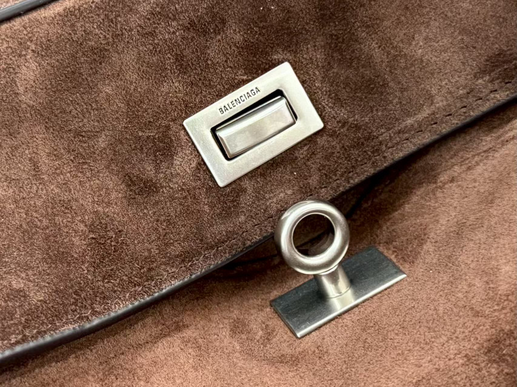 BALENCIAGA 발렌시아가 RODEO BAG 로데오 스웨이드 토트백 소형 브라운 5