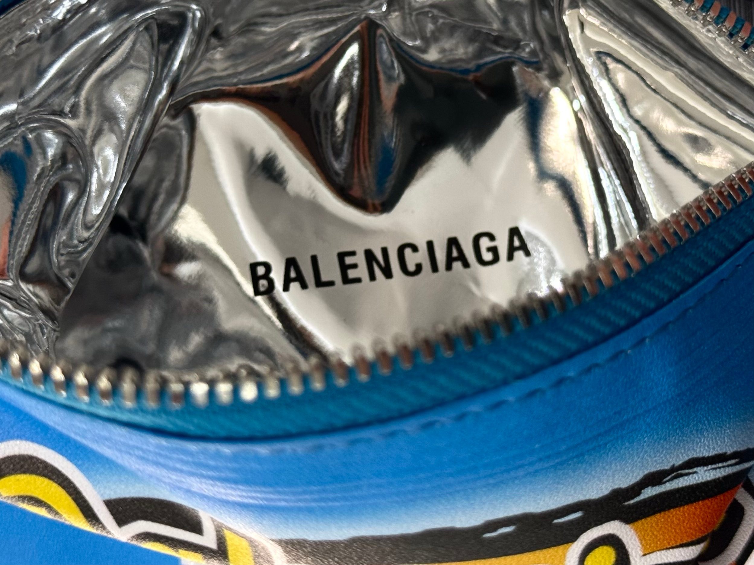 Balenciaga 발렌시아가 칩 패키지 블루 맥시팩 폰 파우치 8