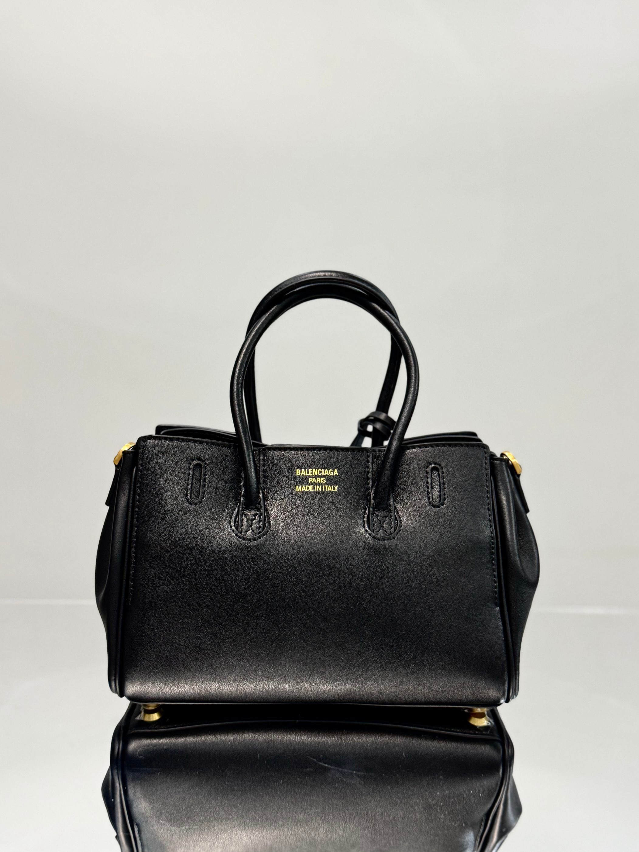 Balenciaga 발렌시아가 Bel Air 미니 블랙 골드 토트백 7