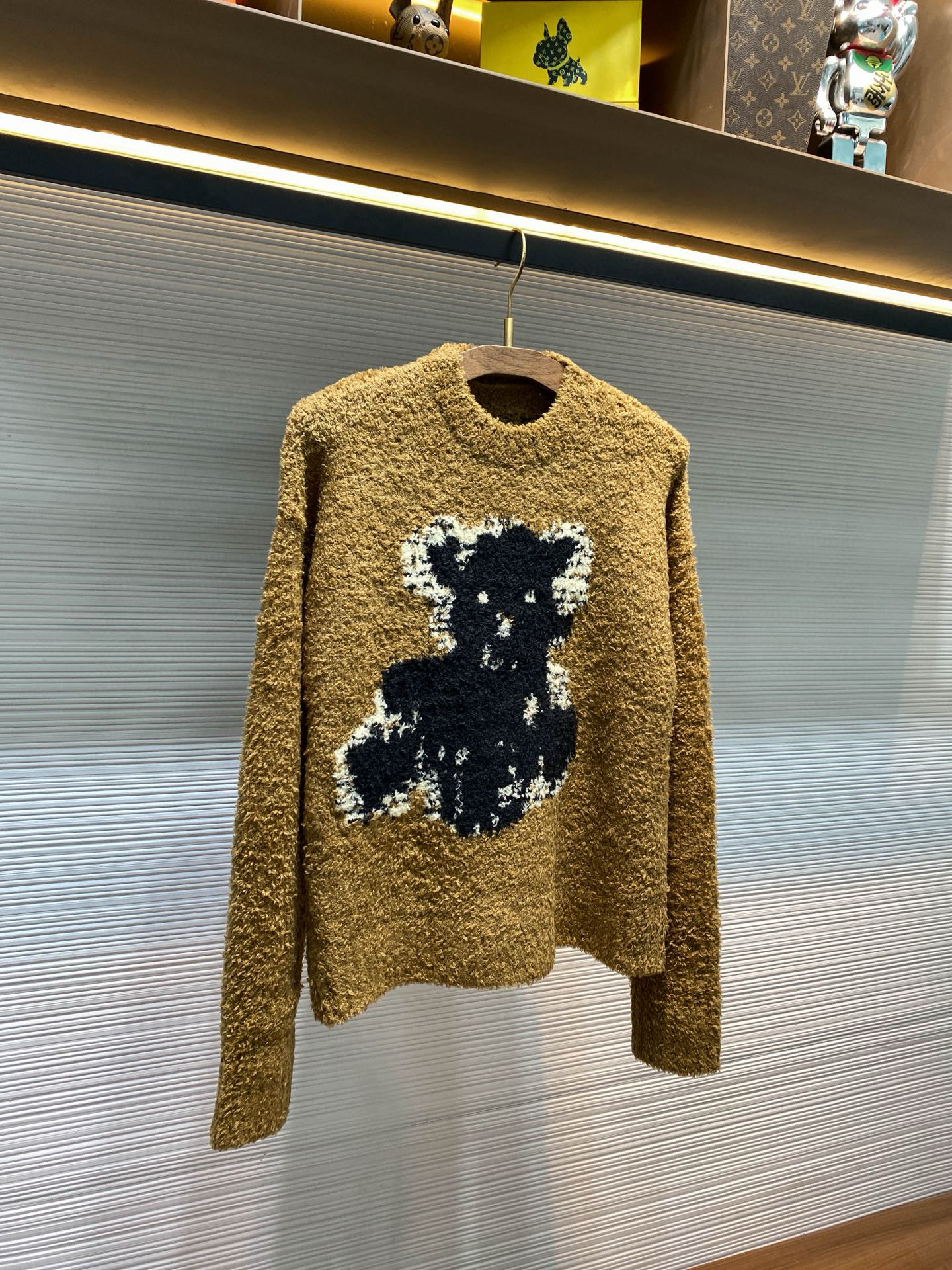 Acne Studios 여성 테디베어 자카드 라운드넥 울 니트 스웨터 11