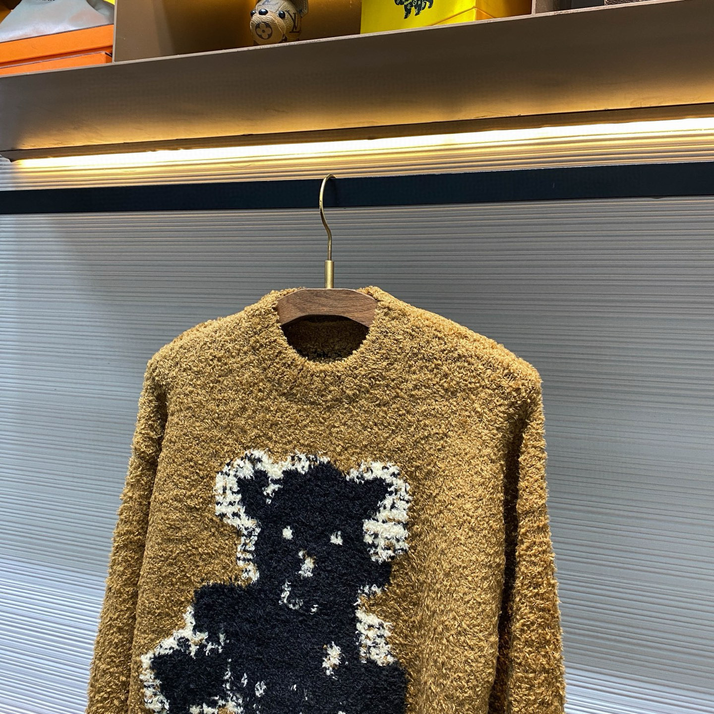 Acne Studios 여성 테디베어 자카드 라운드넥 울 니트 스웨터 12