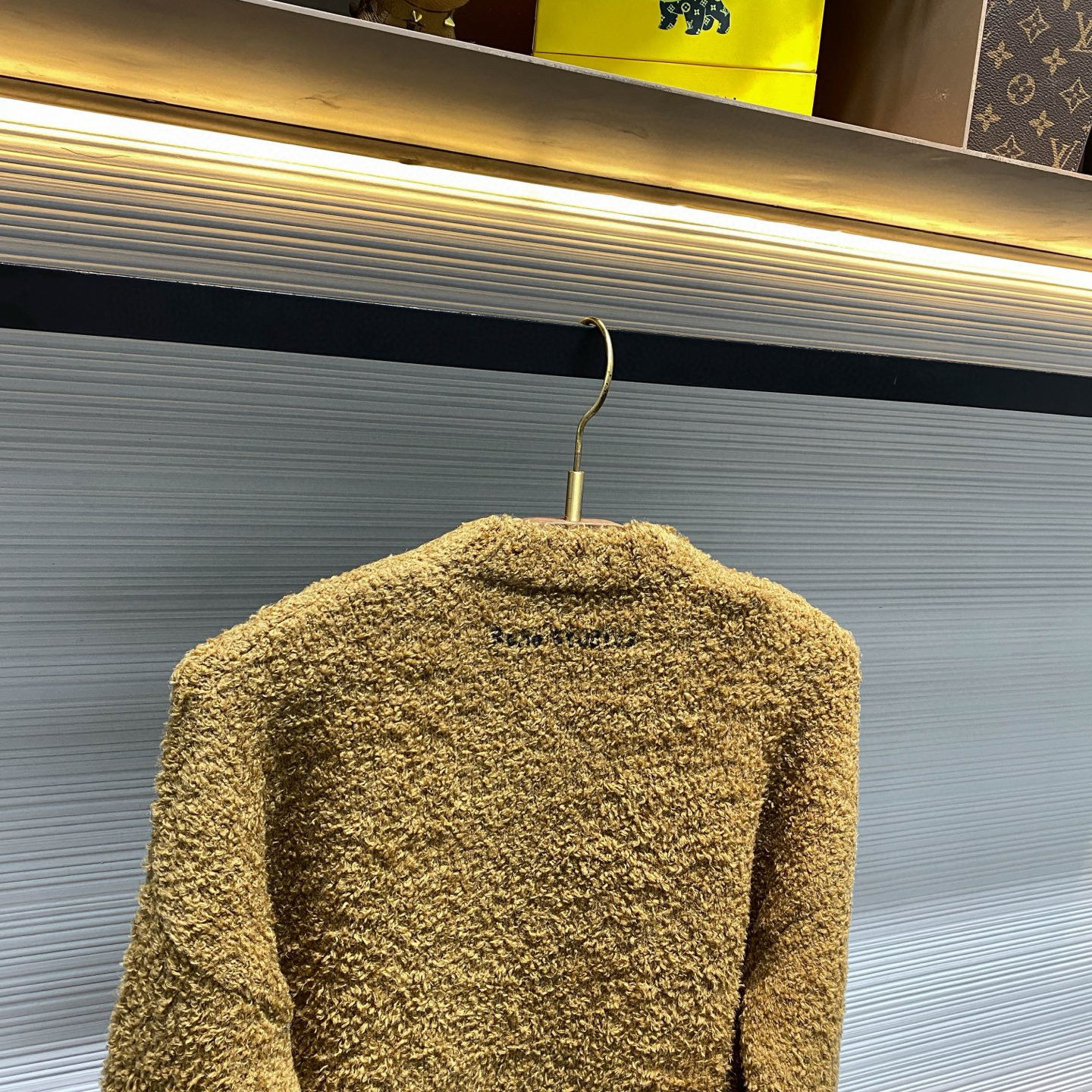 Acne Studios 여성 테디베어 자카드 라운드넥 울 니트 스웨터 16