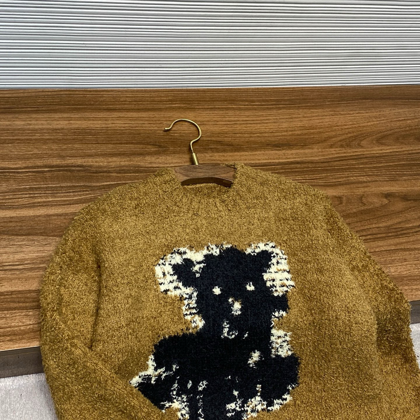 Acne Studios 여성 테디베어 자카드 라운드넥 울 니트 스웨터 18