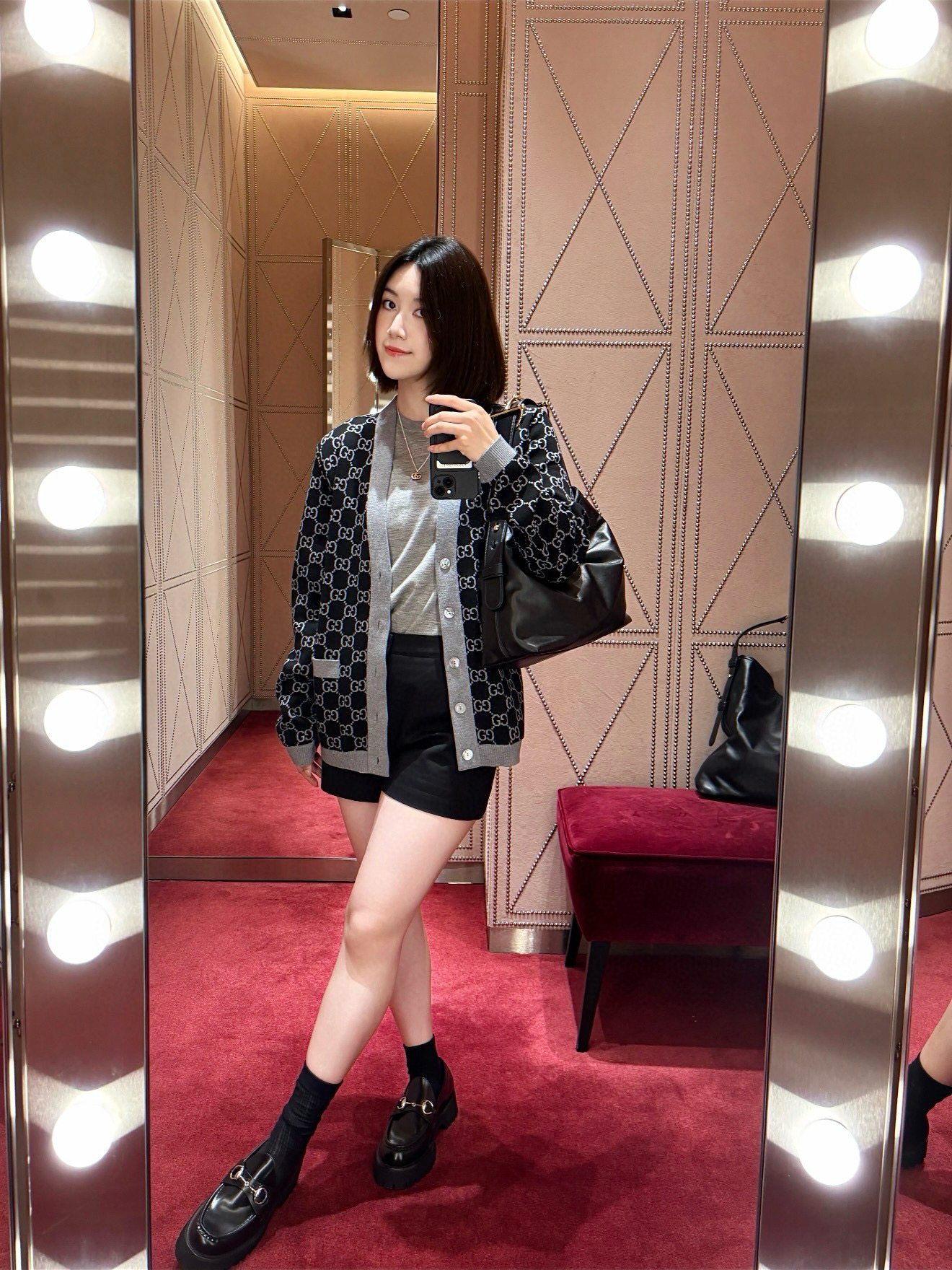 Gucci 구찌 GG 로고 리버서블 울 가디건 2