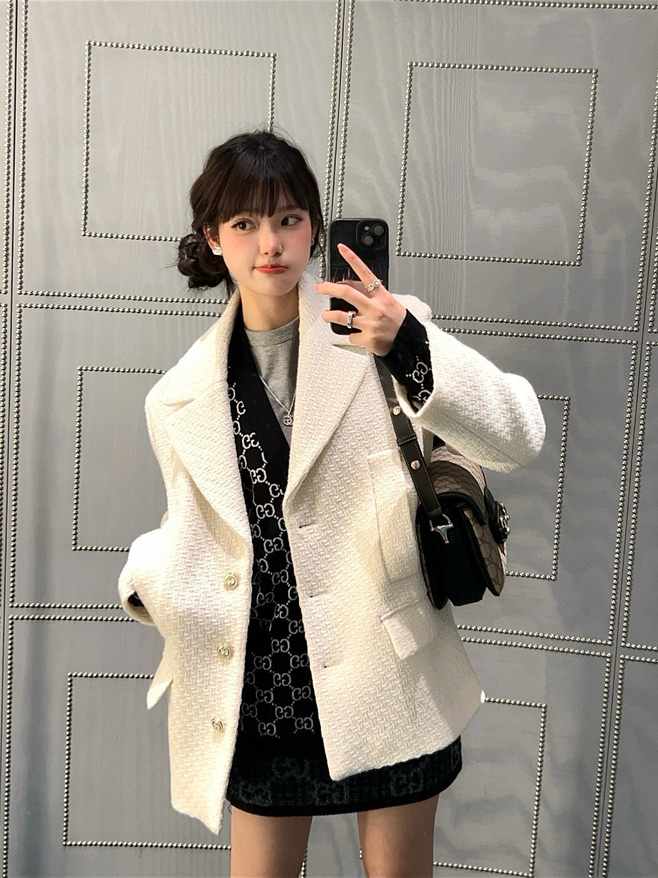 Gucci 구찌 GG 로고 자카드 가디건 3