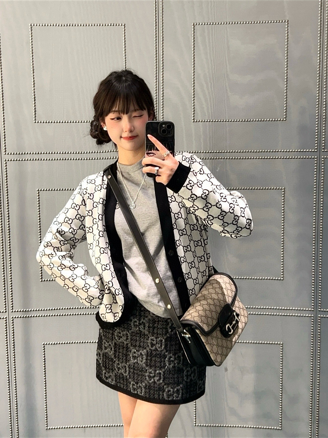 Gucci 구찌 GG 로고 자카드 가디건 4