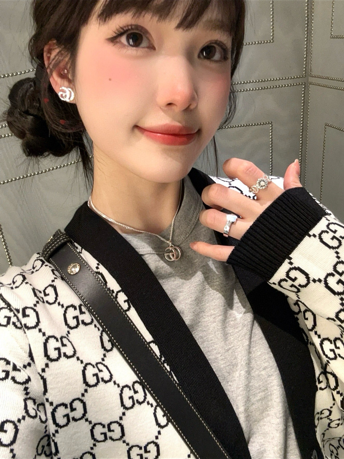 Gucci 구찌 GG 로고 자카드 가디건 5