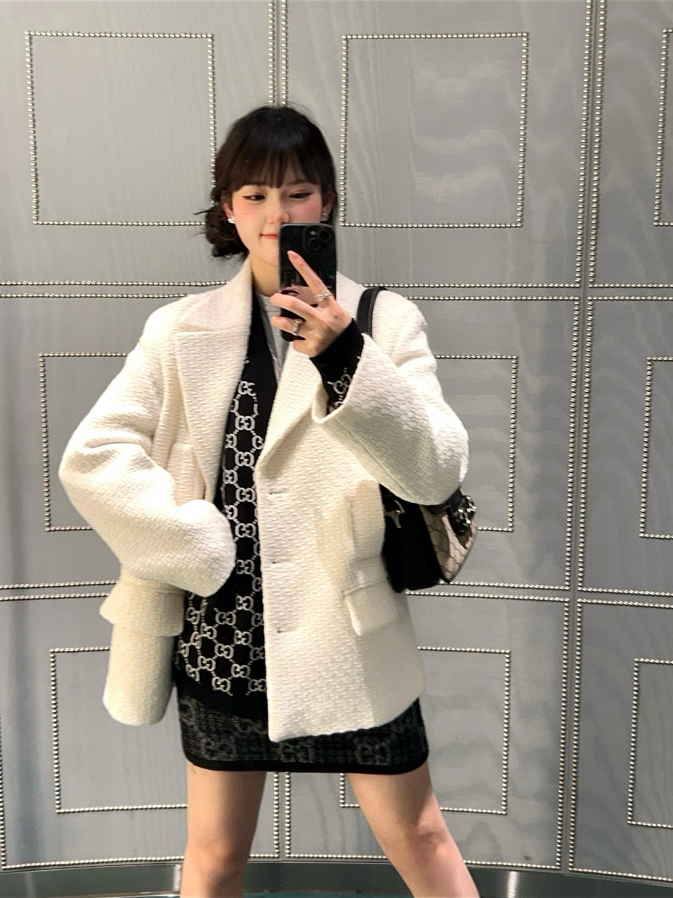 Gucci 구찌 GG 로고 자카드 가디건 6