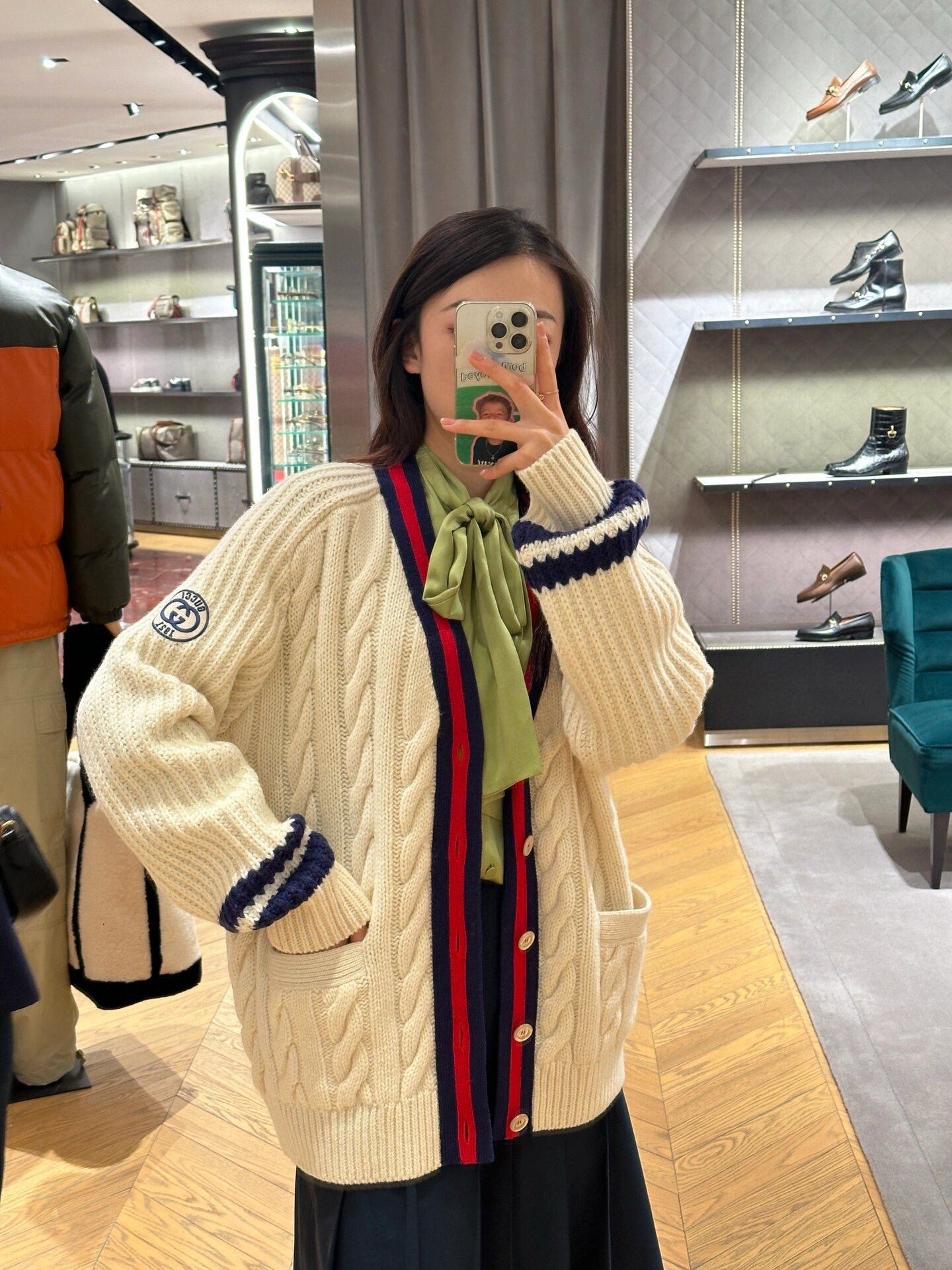 Gucci 구찌 케이블 니트 배색 가디건 1