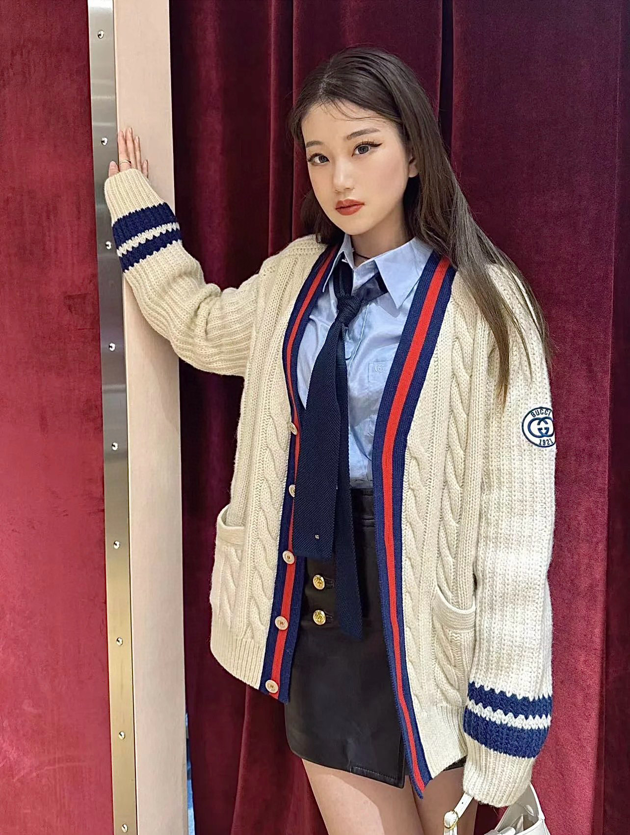 Gucci 구찌 케이블 니트 배색 가디건 5