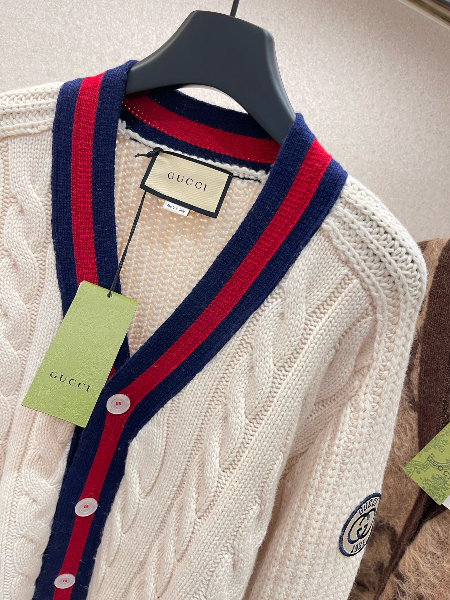 Gucci 구찌 케이블 니트 배색 가디건 14