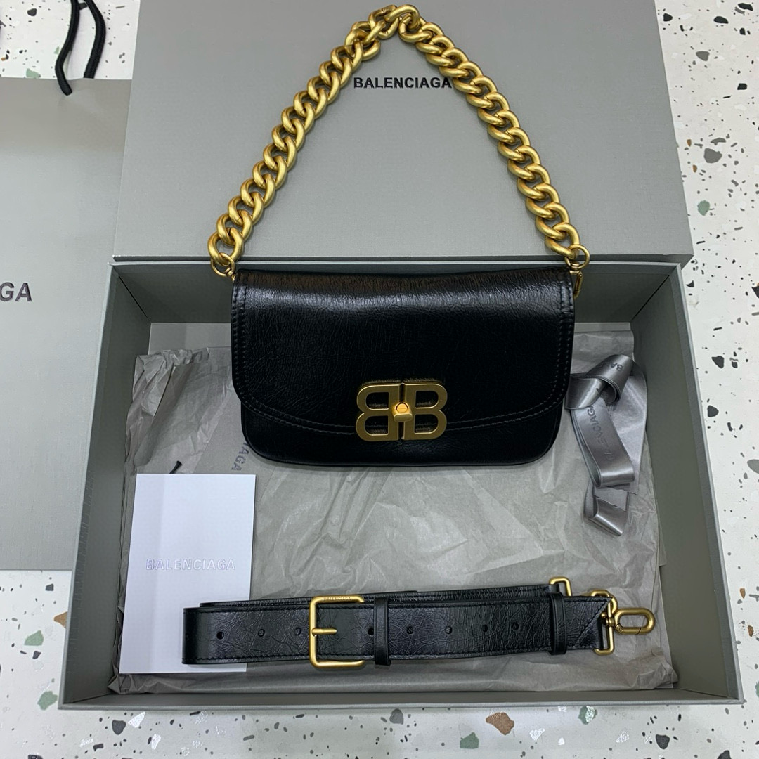 Balenciaga 발렌시아가 BB Soft 블랙 레더 체인 숄더백 3