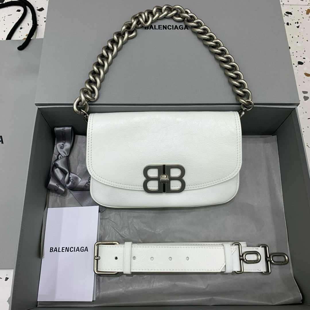 Balenciaga 발렌시아가 BB Soft 화이트 체인 숄더백 2