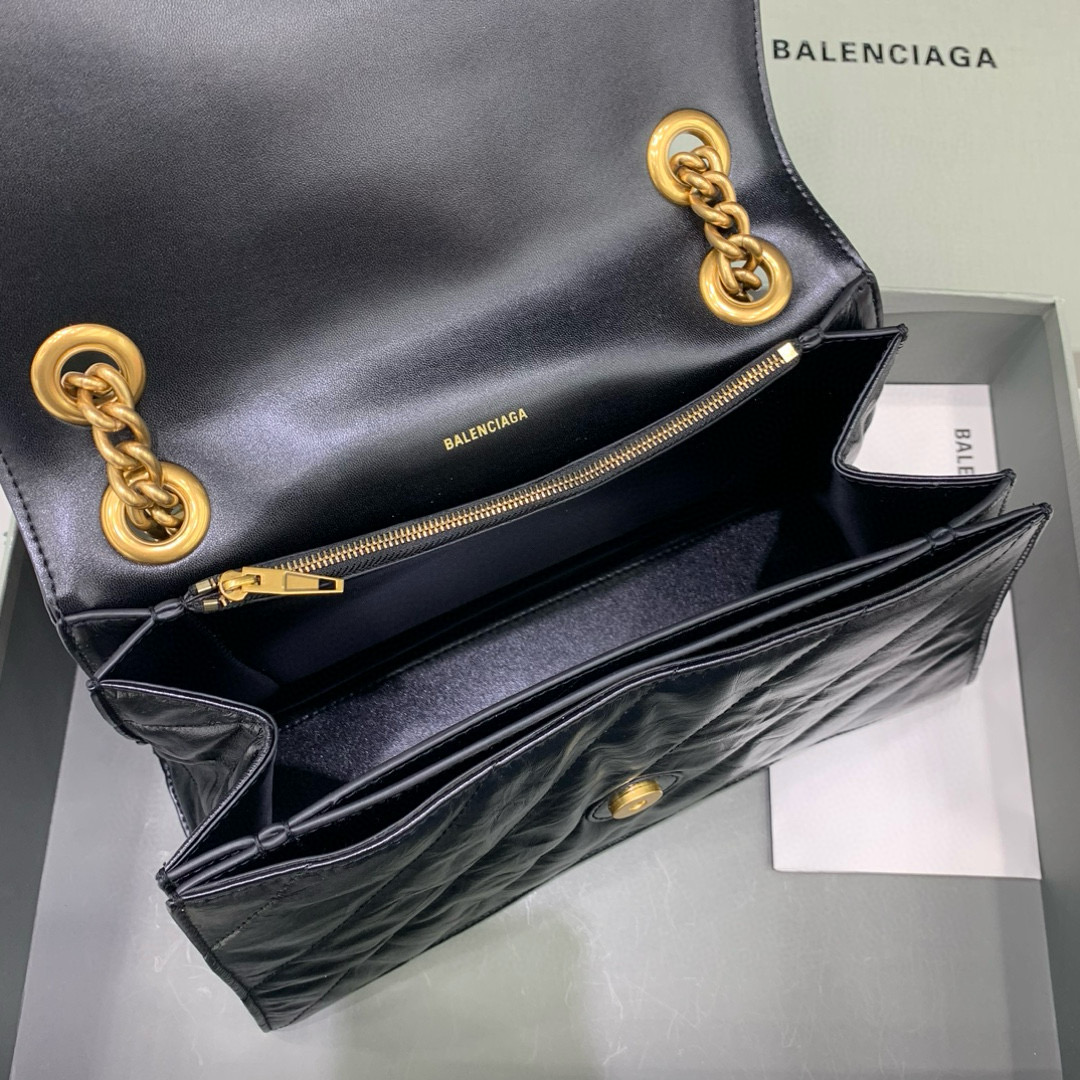 Balenciaga 발렌시아가 크러쉬 오일레더 블랙 골드체인 백 7
