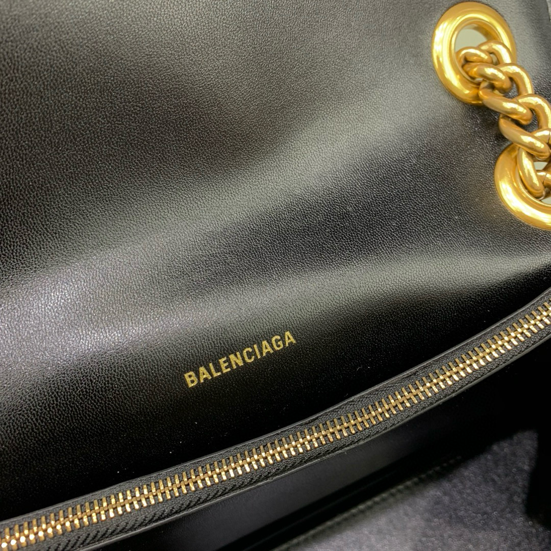 Balenciaga 발렌시아가 크러쉬 오일레더 블랙 골드체인 백 8