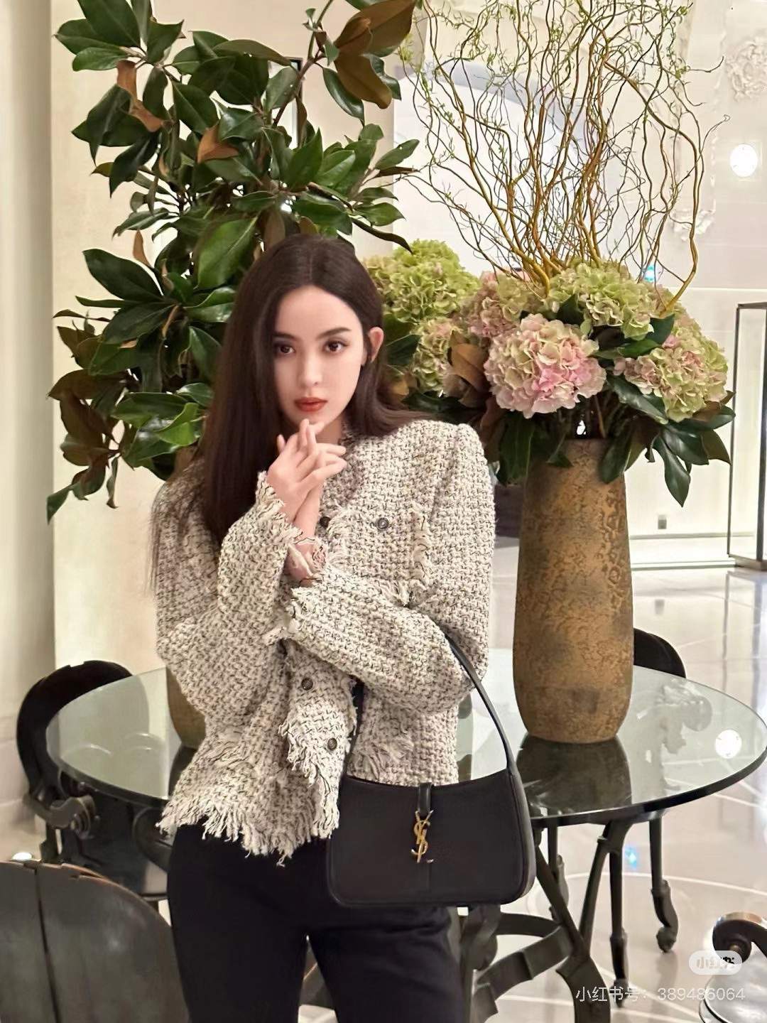 SAINT LAURENT LE 5 À 7 악어가죽 패턴 블랙 숄더백 3