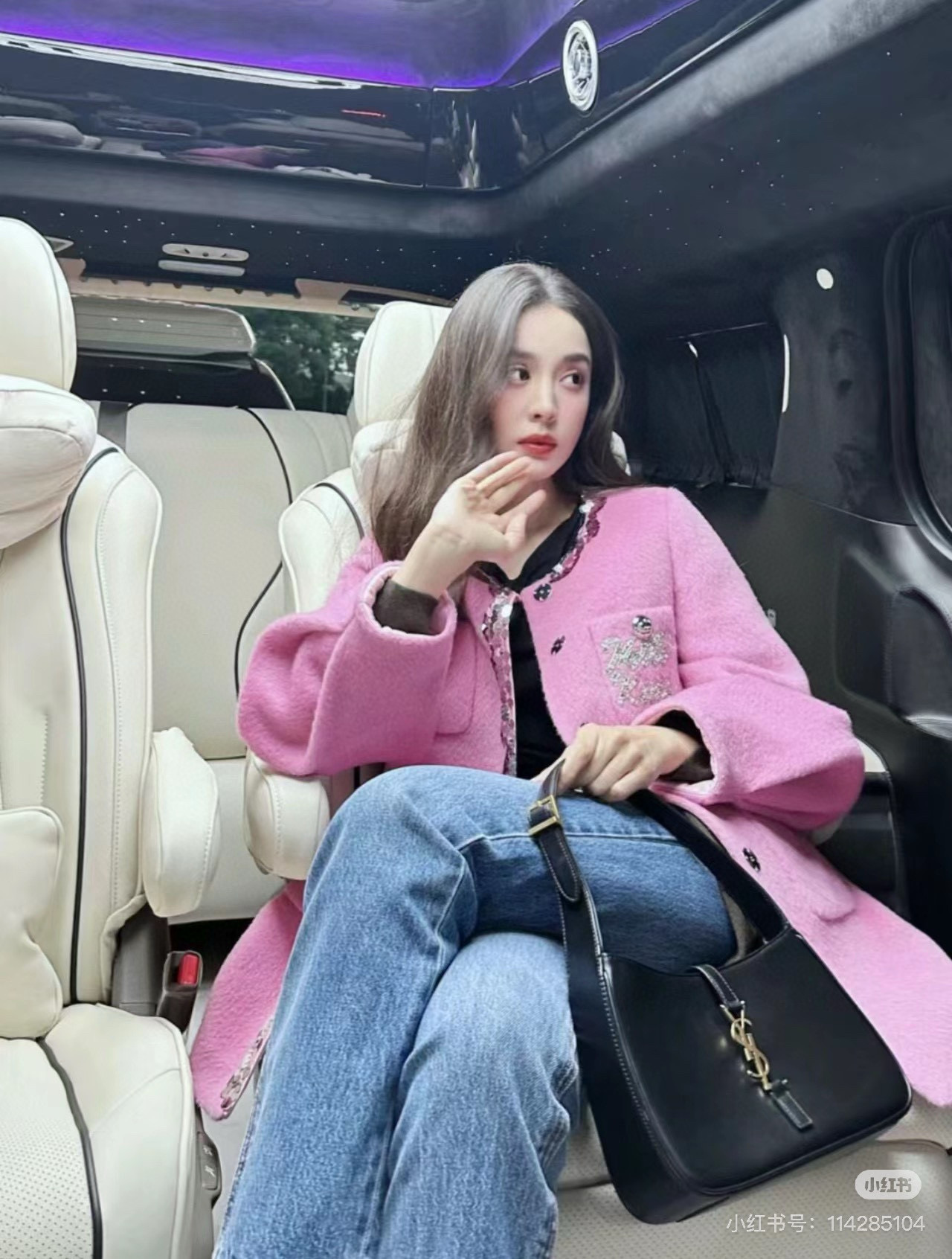 SAINT LAURENT LE 5 À 7 악어가죽 패턴 블랙 숄더백 6