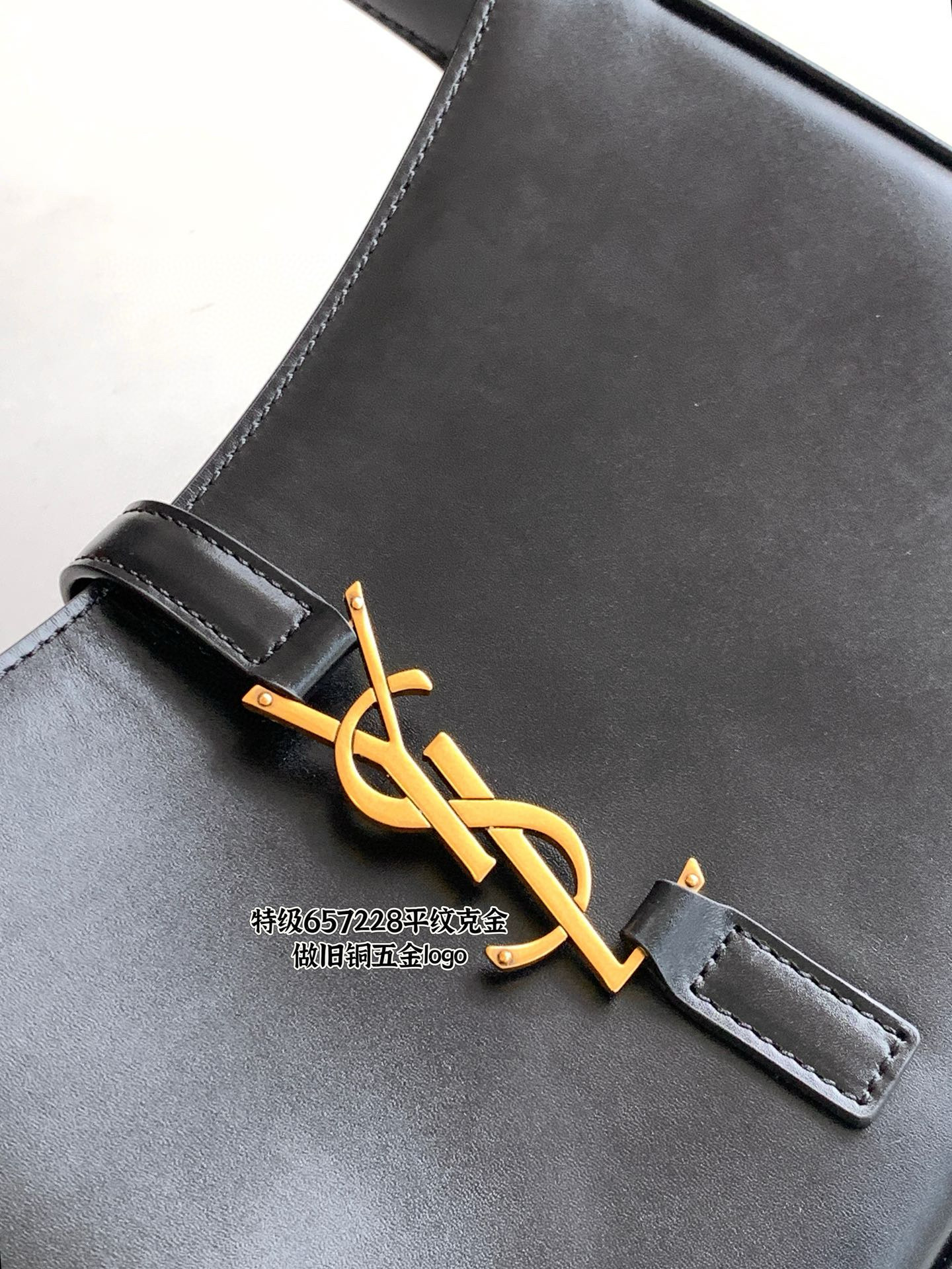 SAINT LAURENT LE 5 À 7 악어가죽 패턴 블랙 숄더백 17