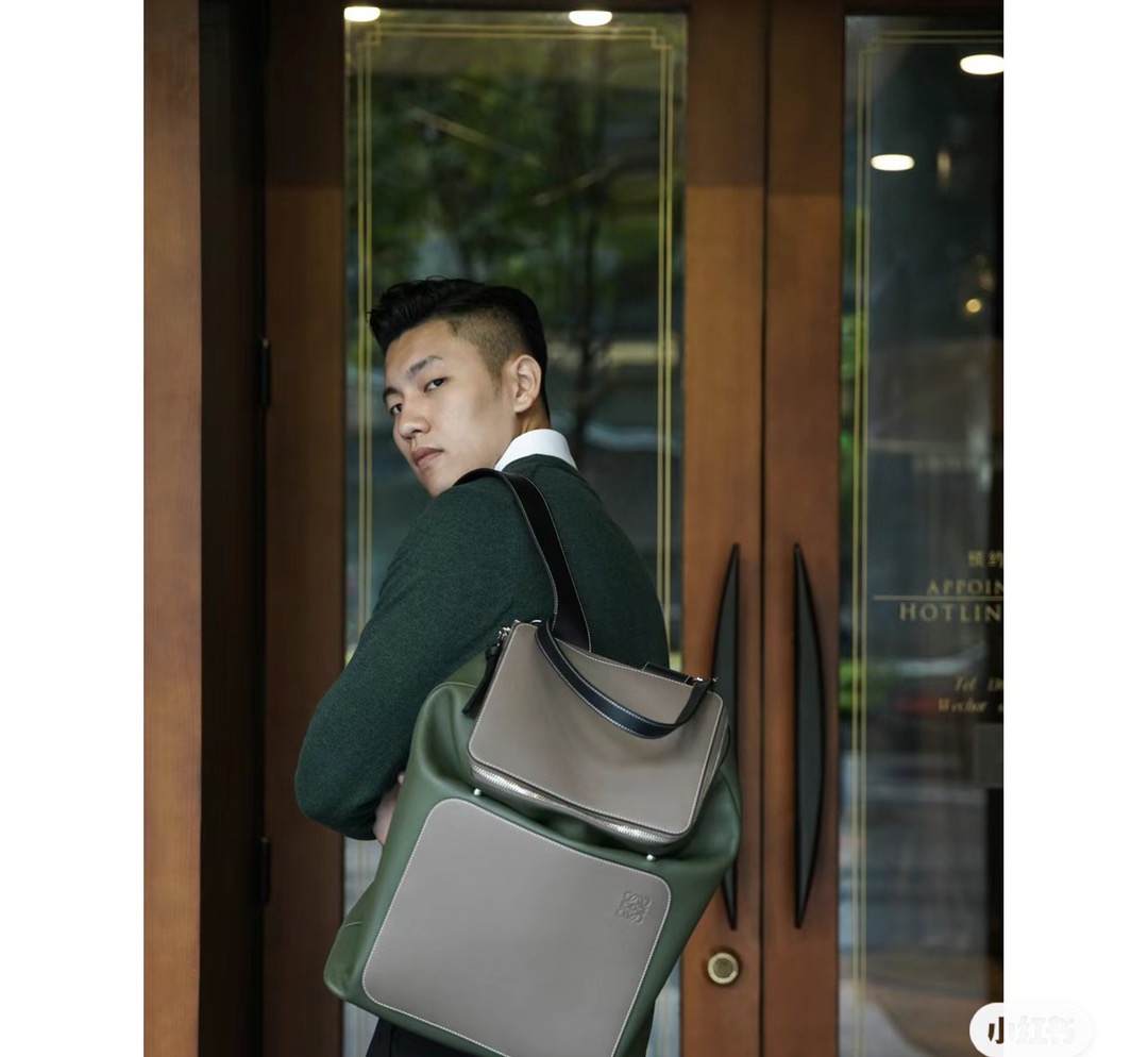 Loewe 로에베 고야 백팩 그린 배색 가죽 백팩 6