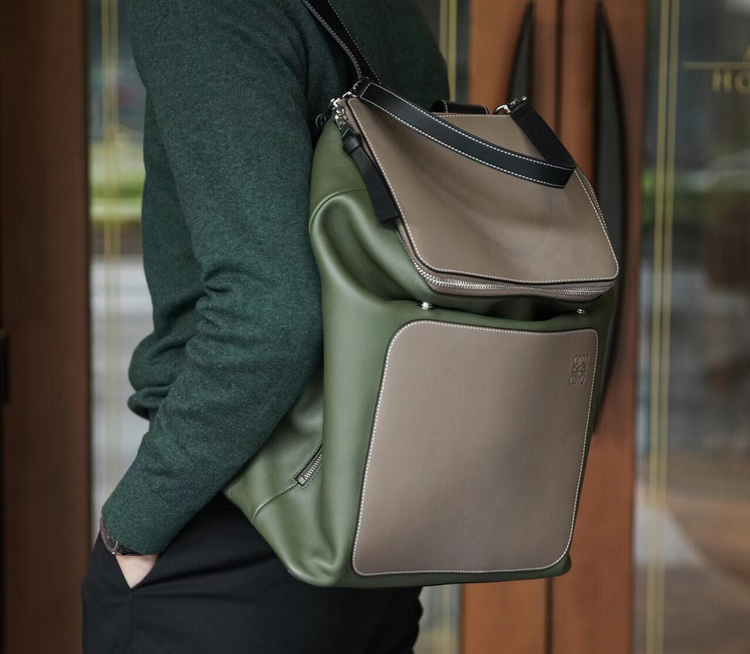 Loewe 로에베 고야 백팩 그린 배색 가죽 백팩 7