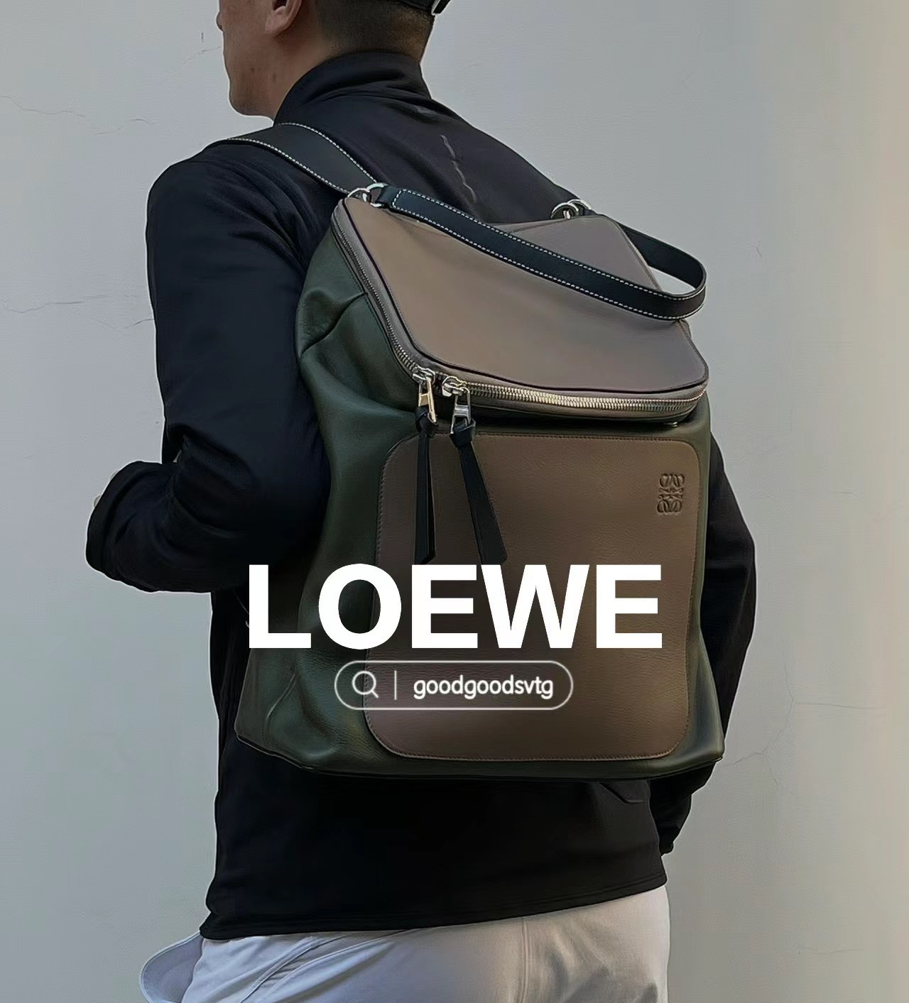 Loewe 로에베 고야 백팩 그린 배색 가죽 백팩 8