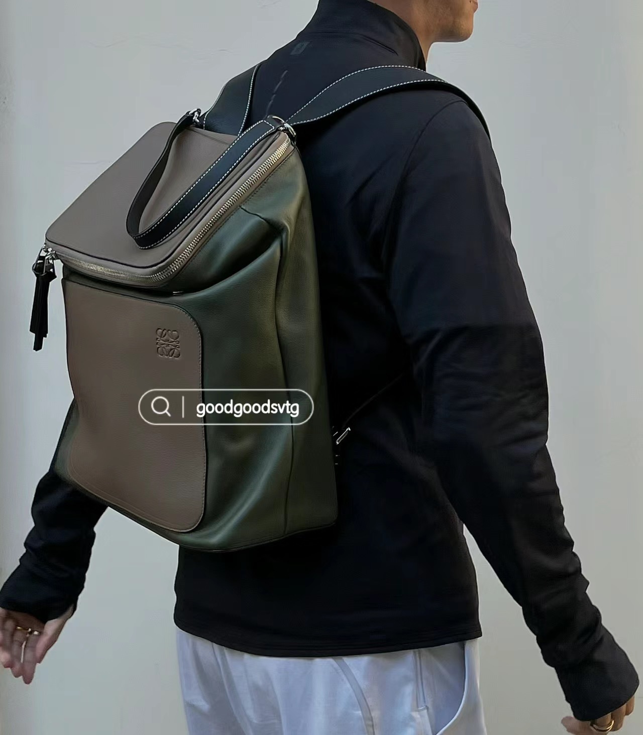 Loewe 로에베 고야 백팩 그린 배색 가죽 백팩 9