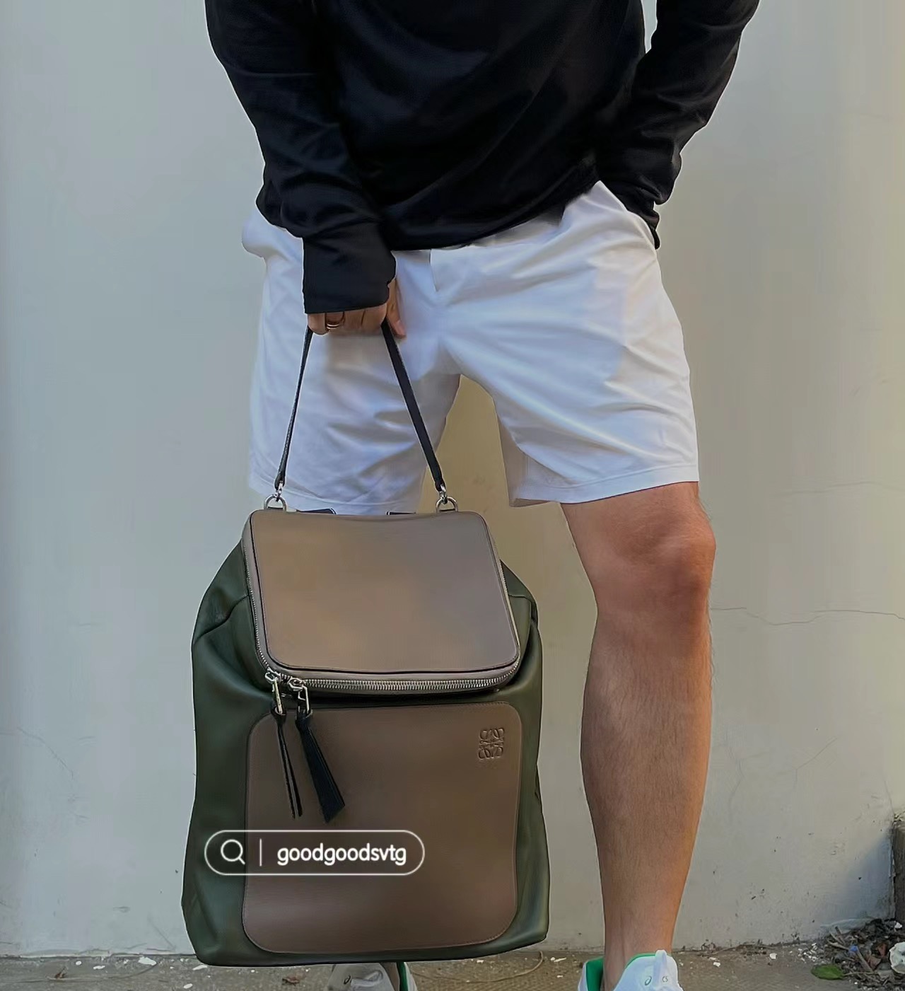 Loewe 로에베 고야 백팩 그린 배색 가죽 백팩 10